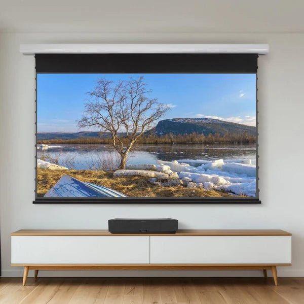 100" - 120" NothingProjector Black Series Slimline Motorized Tension Drop Down ALR Projector Screen (UST)