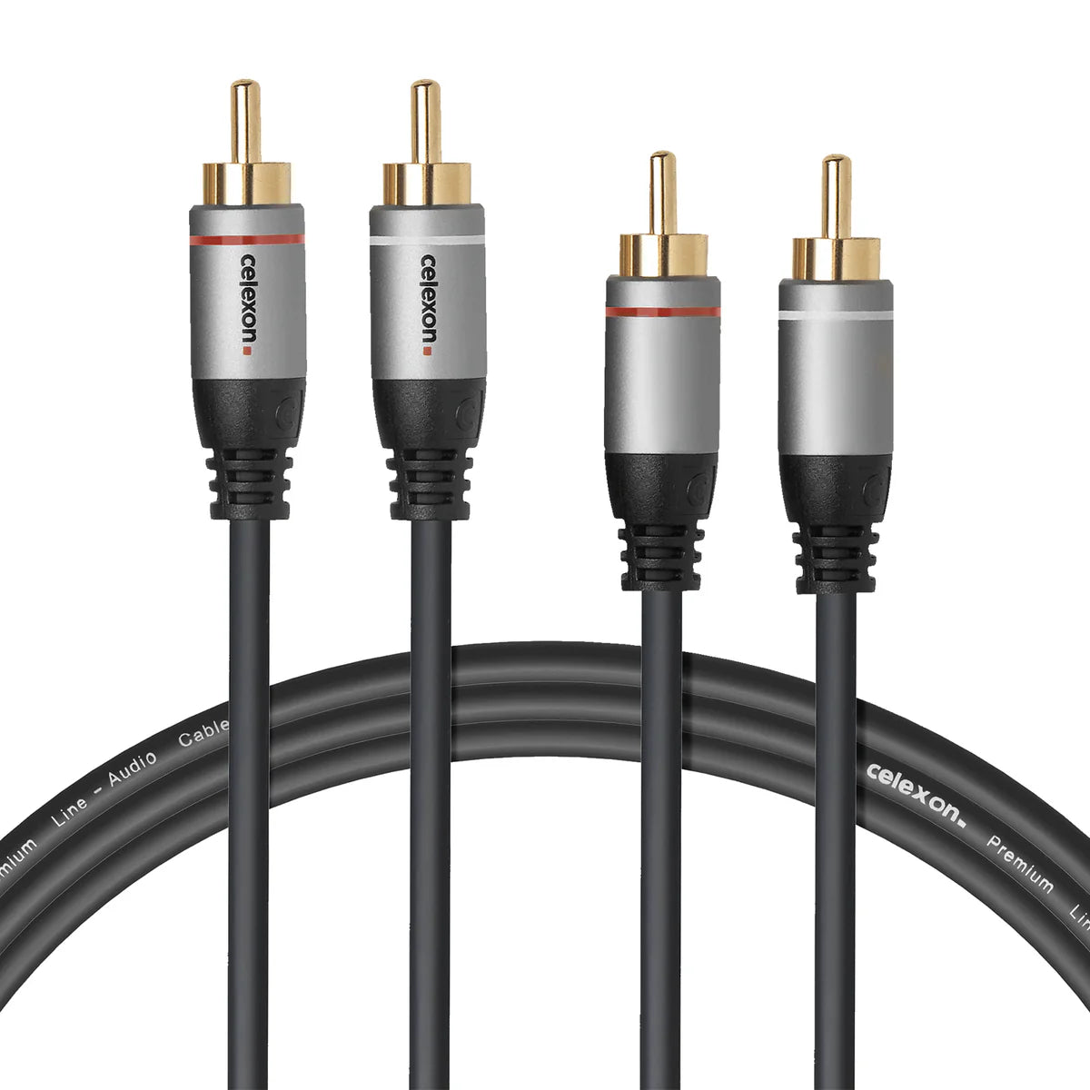 Cable de audio estéreo cinch 2x Celexon de 7,5 m - línea profesional