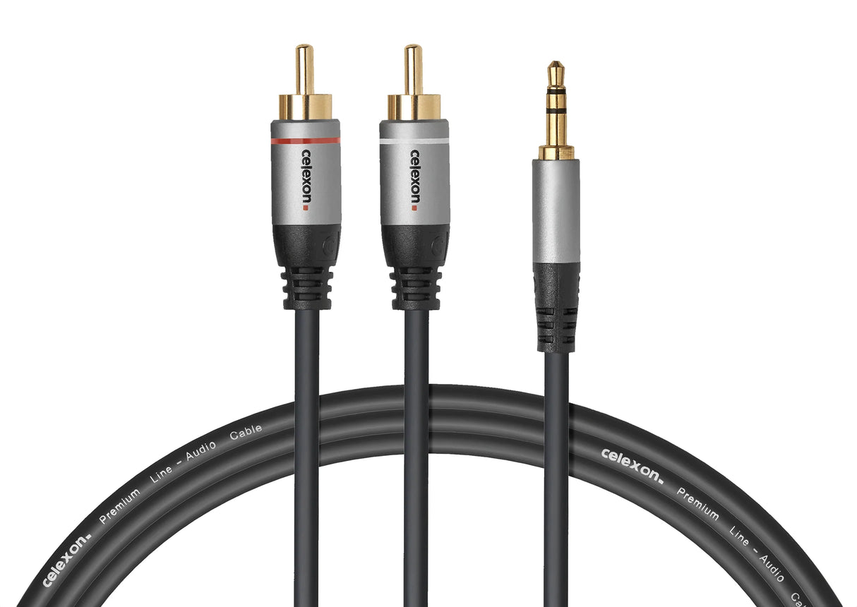 Celexon 2x cinch auf 3.5mm stereo klinke audiokabel 2.0m - professional line
