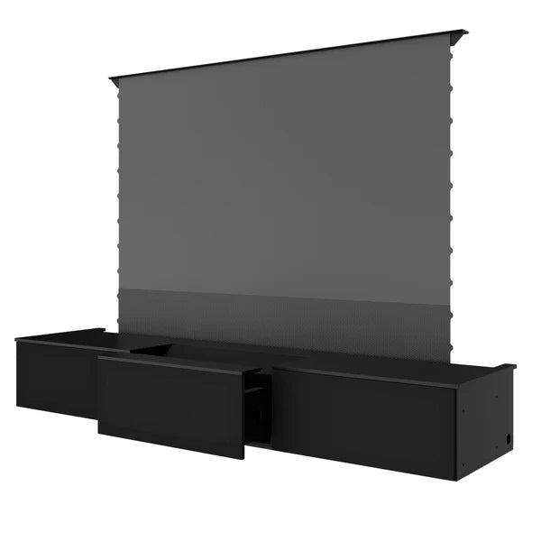 100-120" Shore Black Motorized Laser TV Flat Pack Cabinet