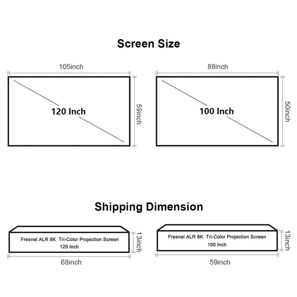 100'' - 120'' NothingProjector Fixed Frame Fresnel Screen (UST)