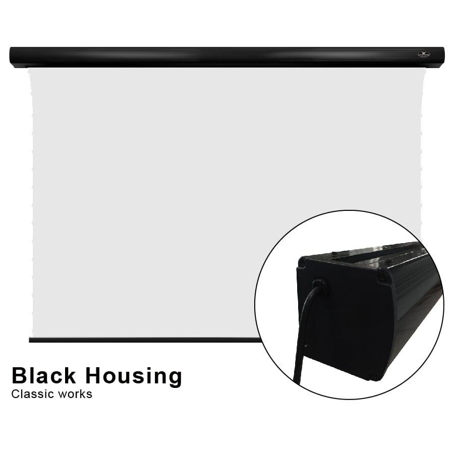 Pantalla de cine eléctrica de tensión VividStorm Slimline para pared o techo, color blanco (120")