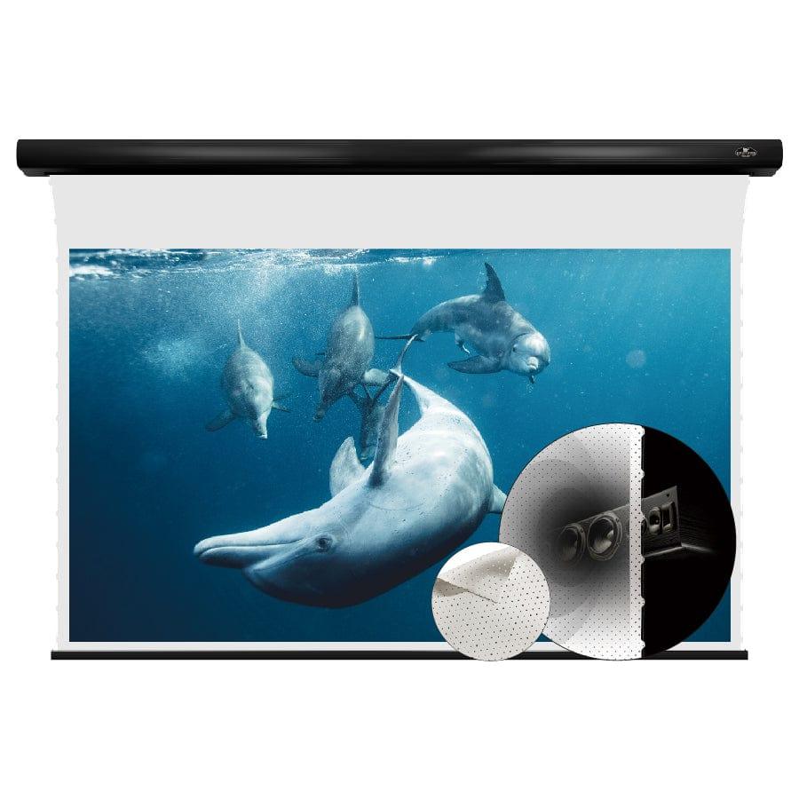 VIVIDSTORM White Cinema P Perforated Slimline Motorized Tension Projector Screen - Borderless