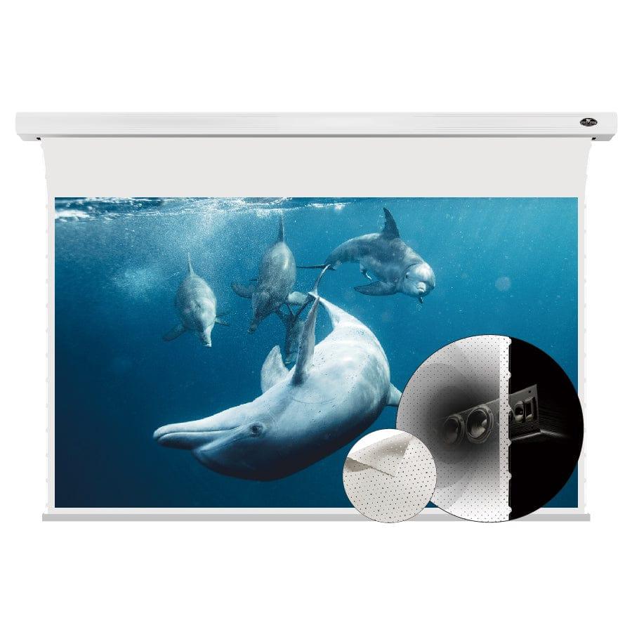 VIVIDSTORM White Cinema P Perforated Slimline Motorized Tension Projector Screen - Borderless