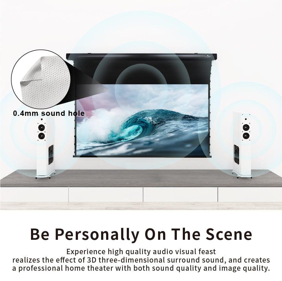 VIVIDSTORM White Cinema P Perforated Slimline Motorized Tension Projector Screen