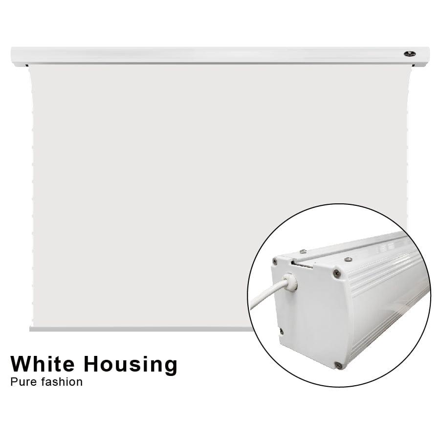 VIVIDSTORM White Cinema P Perforated Slimline Motorized Tension Projector Screen - Borderless