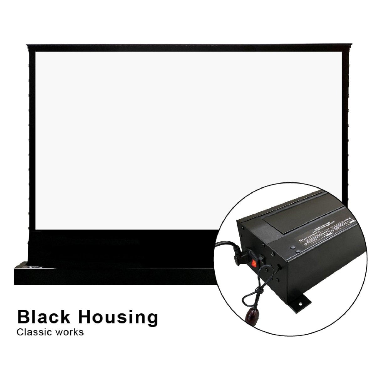 VIVIDSTORM S Pearlescent White Cinema Plus Motorised Tension Floor Rising Projector Screen