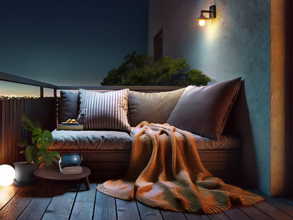 ViewSonic M1E Max 1080p Smart LED Portable Projector with Built-in Google TV