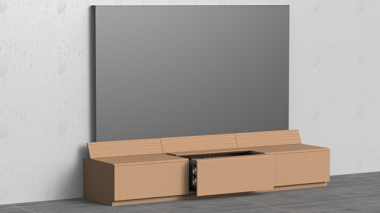 Maxlight SpaceMaster Motorised White Oak Cabinet (For 90 - 120" VividStorm Screens)