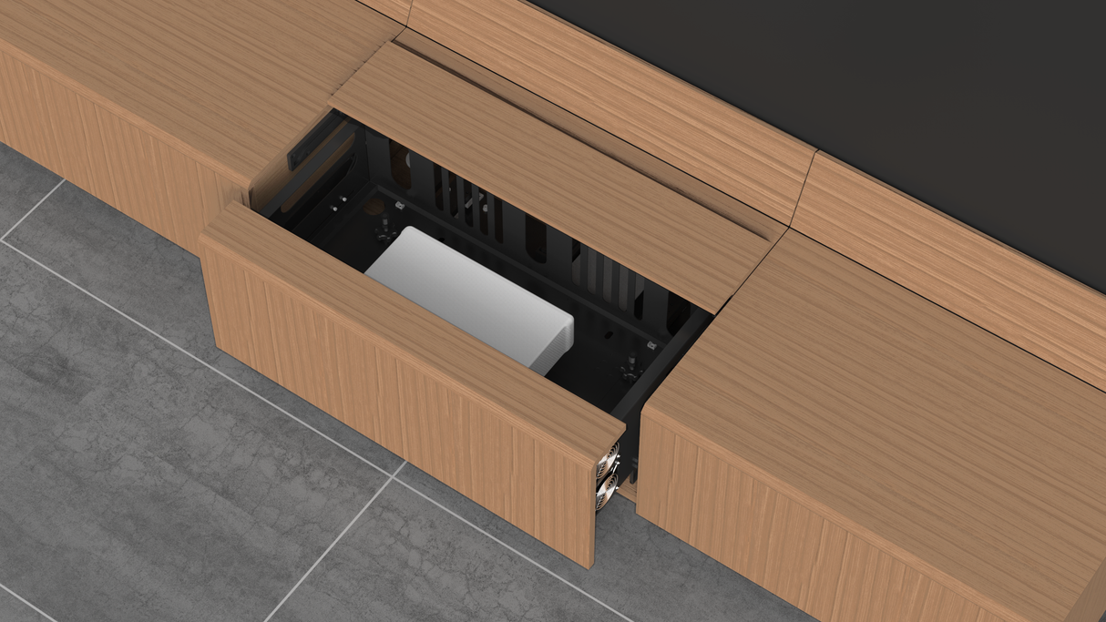 Maxlight SpaceMaster Motorised White Oak Cabinet (For 90 - 120" VividStorm Screens)