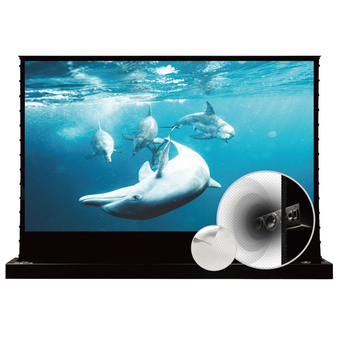 VIVIDSTORM S White Cinema P Perforated Motorized Tension Floor Rising Projector Screen