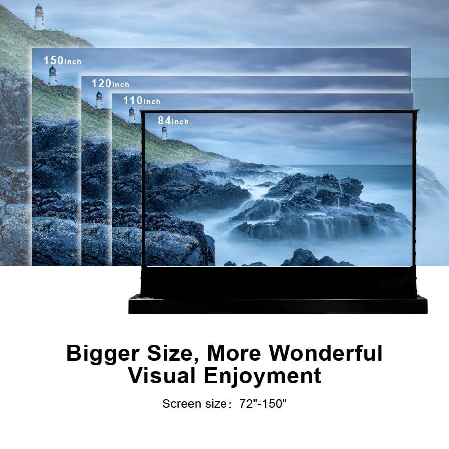 VIVIDSTORM S White Cinema P Perforated Motorized Tension Floor Rising Projector Screen - Borderless