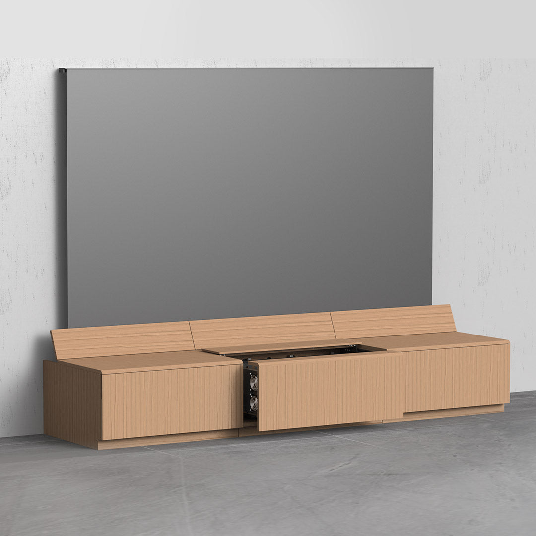 Maxlight SpaceMaster Motorised White Oak Cabinet (For 90 - 120" VividStorm Screens)