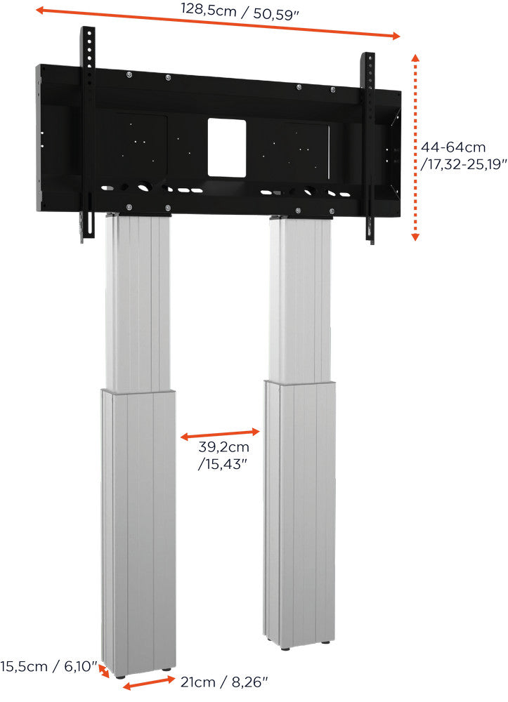 celexon Expert electric height adjustable display stand Adjust-70120WS with wall mounting