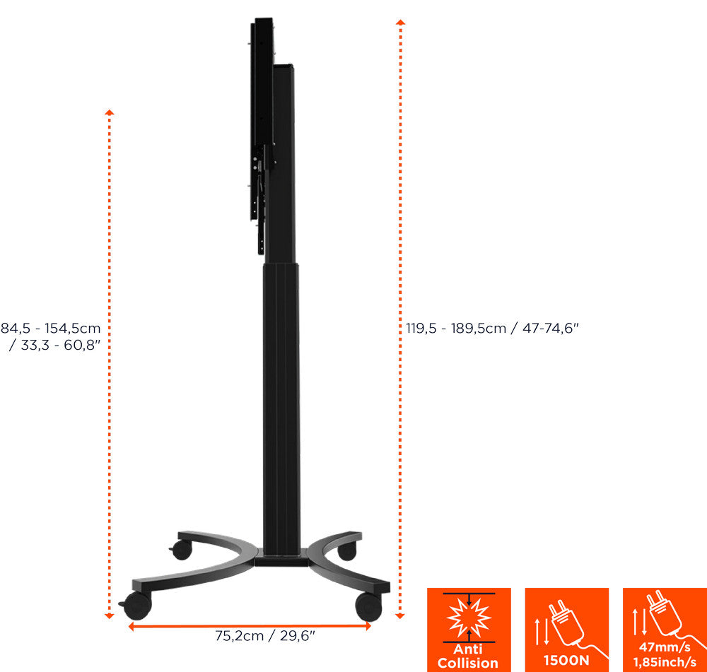 celexon Expert electric height adjustable display trolley Adjust-4286MB