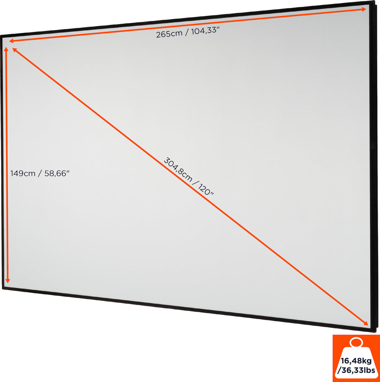 celexon HomeCinema High Contrast Frame Projector Screen - Dynamic Slate ALR