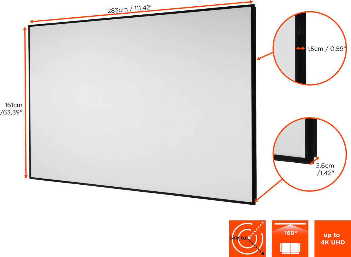 celexon HomeCinema High Contrast Frame Projector Screen - Dynamic Slate ALR