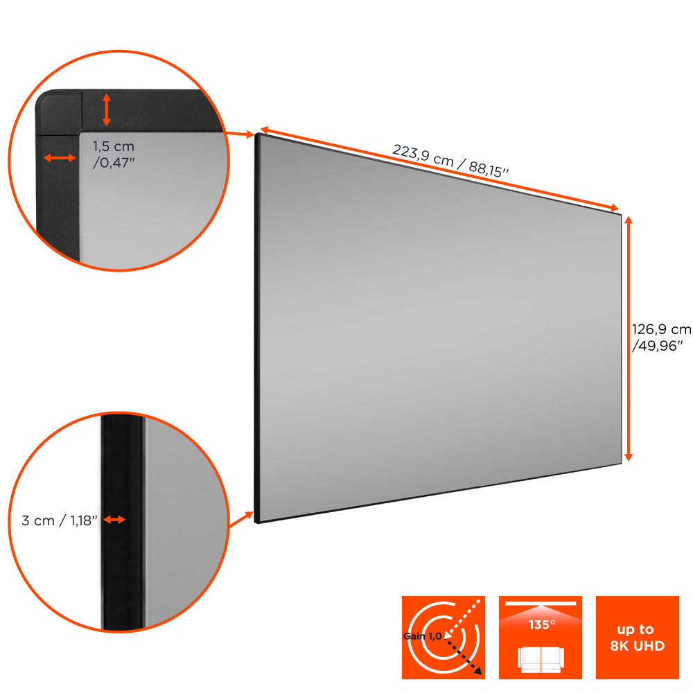 celexon HomeCinema UST high contrast framed screen BrightOnyx