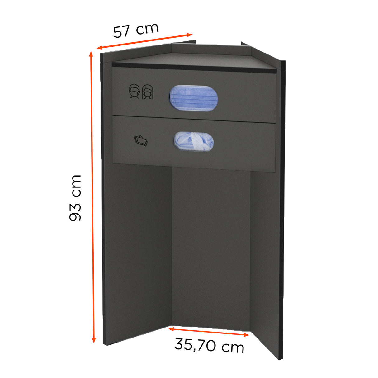 celexon Hygiene station 90 basic (masks / gloves / towels) - Anthracite