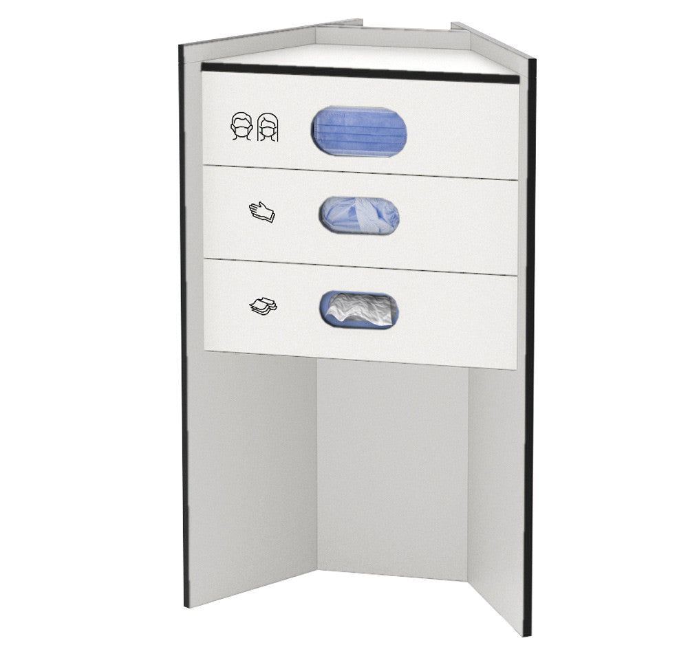 celexon Hygiene station 90 basic (masks / gloves / towels) - White