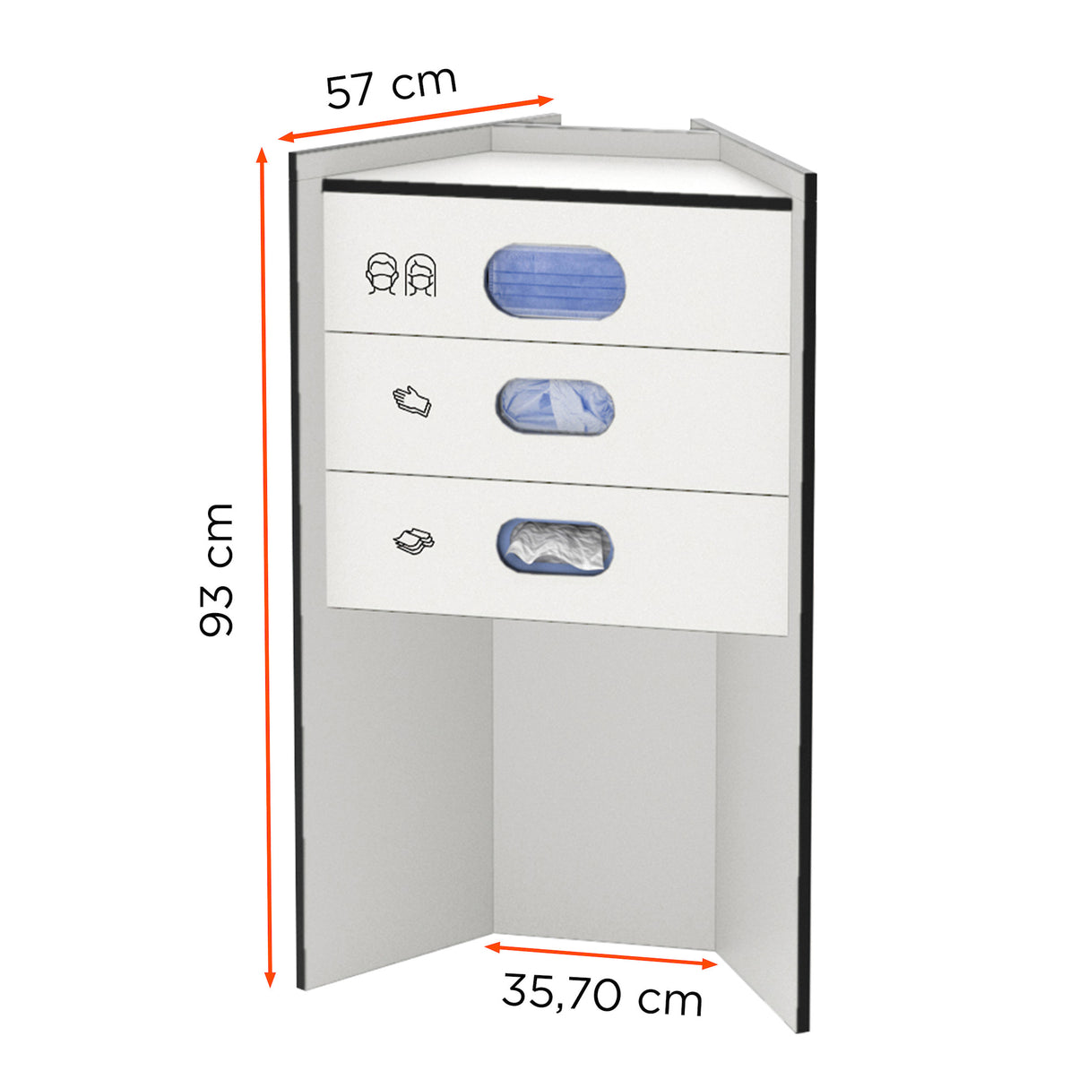 celexon Hygiene station 90 basic (masks / gloves / towels) - White