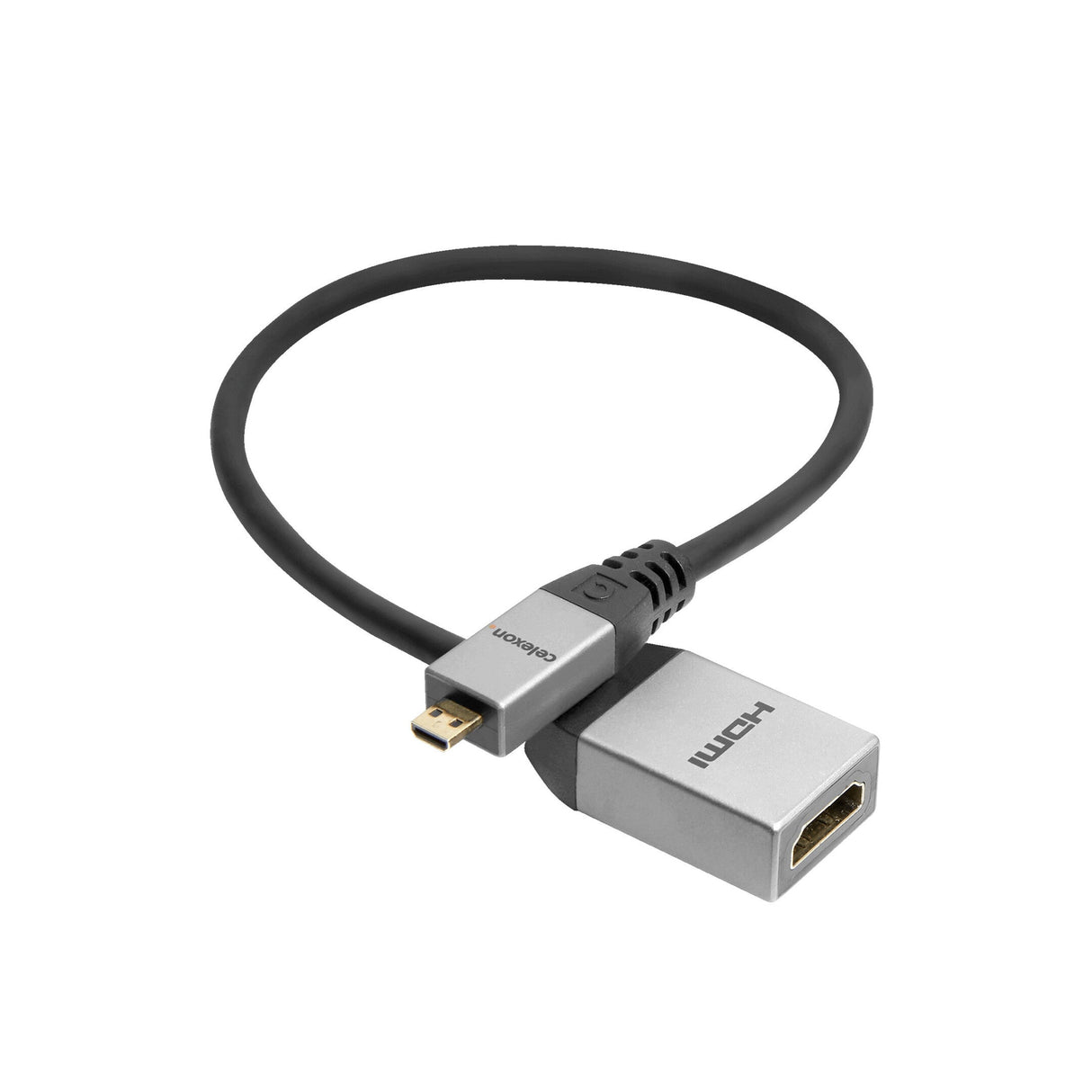 Adaptador micro hdmi a hdmi macho/hembra con ethernet de celexon - 2.0a/b 4k 0.25m - línea profesional