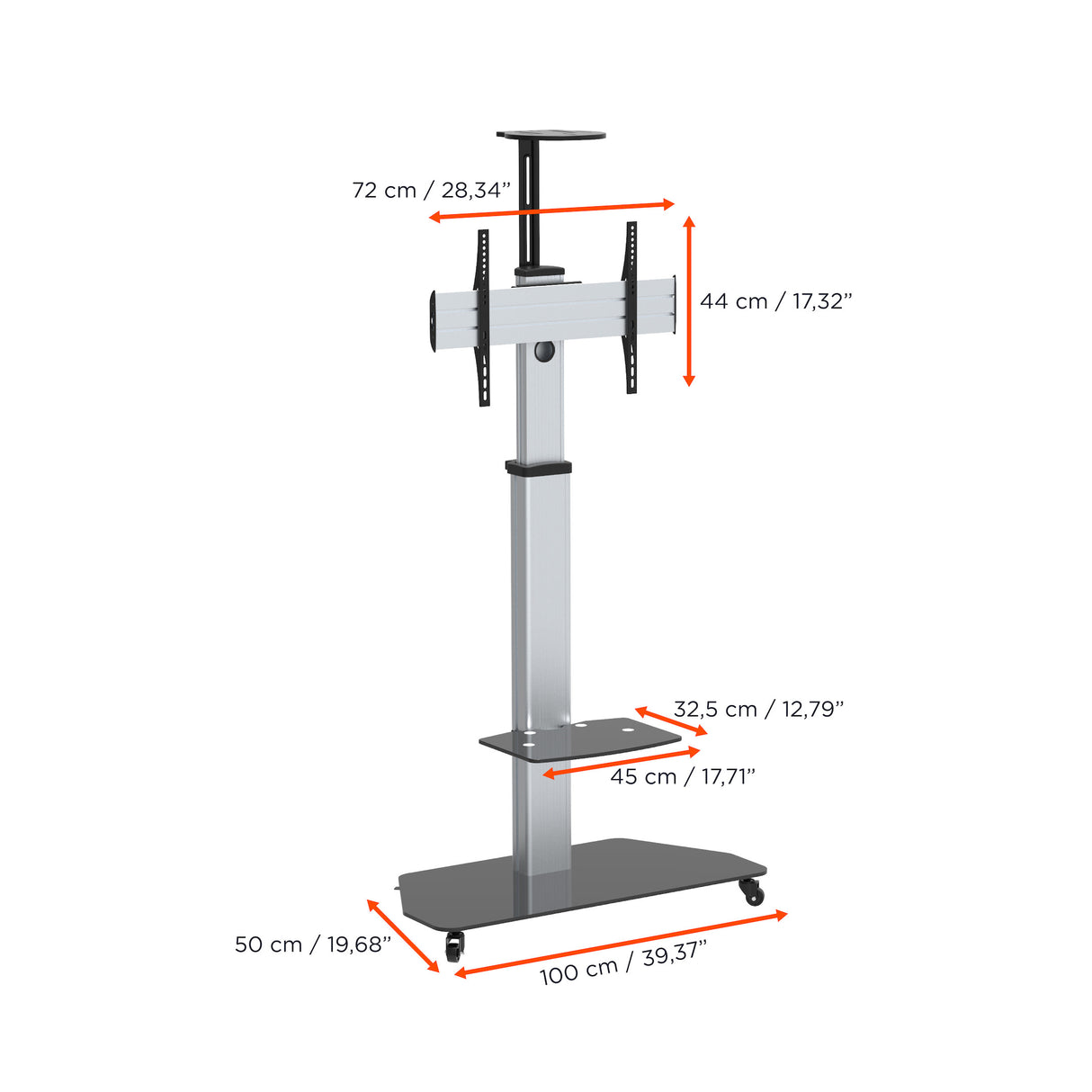 celexon Professional height adjustable display trolley Adjust-3270MP