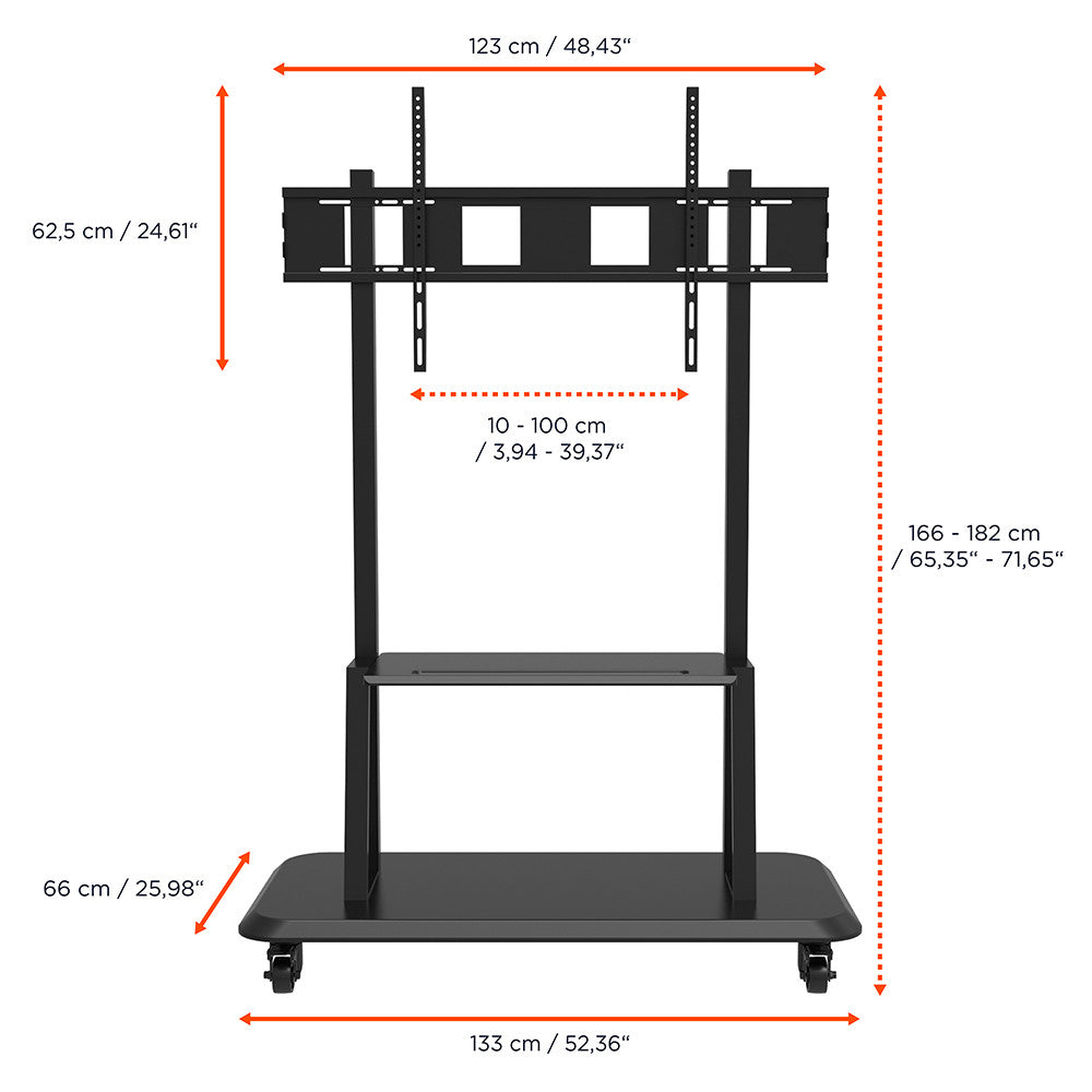 celexon Professional height adjustable display trolley Adjust-55120MP