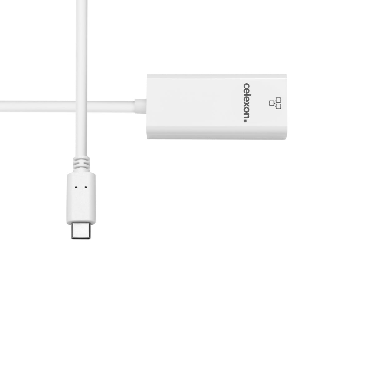 celexon USB-C to Ethernet M/F adapter, white