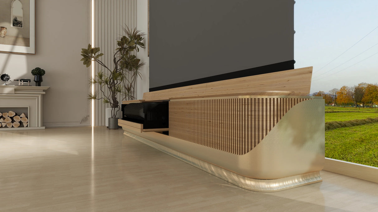 VIVIDSTORM Fully Concealed Premium Motorized Laser TV Cabinet DUNE