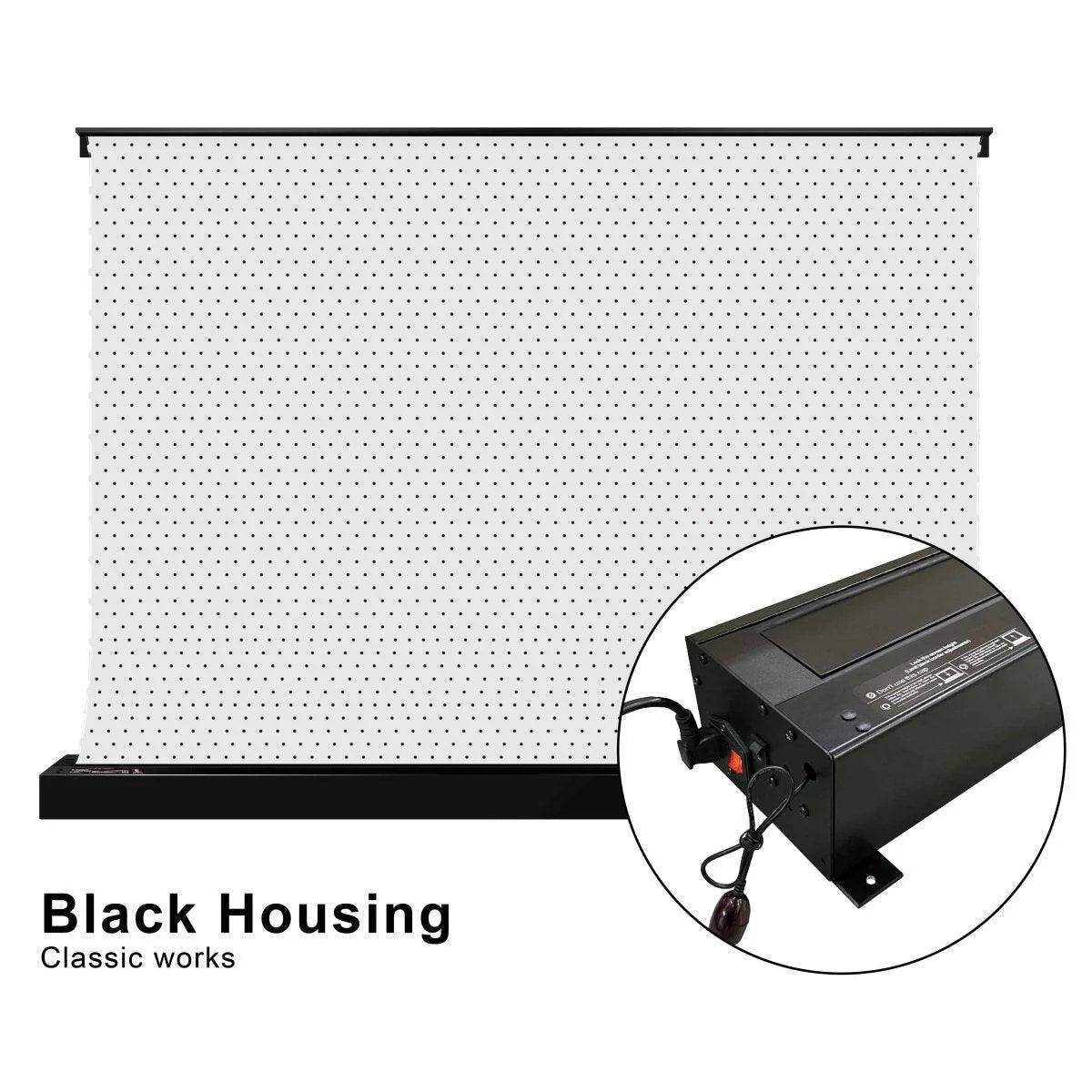 VIVIDSTORM S White Cinema P Perforated Motorized Tension Floor Rising Projector Screen - Borderless