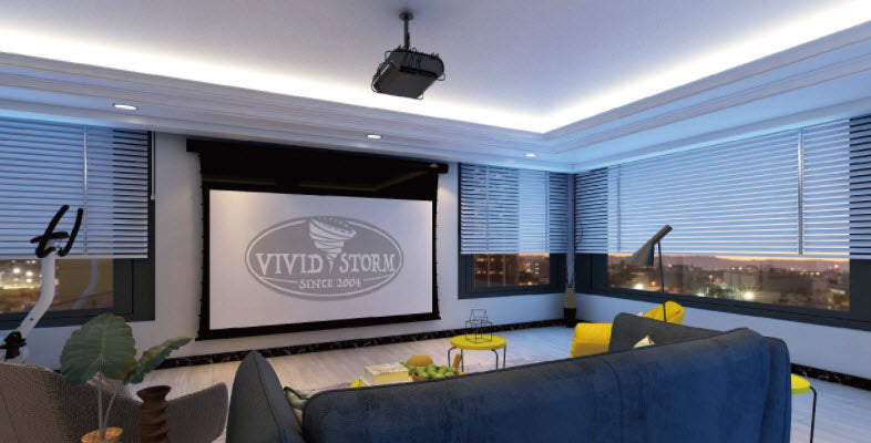 VIVIDSTORM White Cinema Slimline Motorized Tension Projector Screen