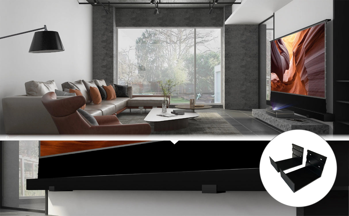 Vividstorm Wall Mount Brackets for Electric Tension Floor Rising Screens (1 Pair)