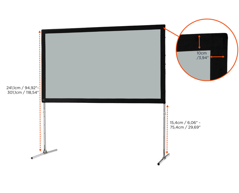 165" Celexon folding frame screen 366 x 206cm mobile expert rear projection 16:9