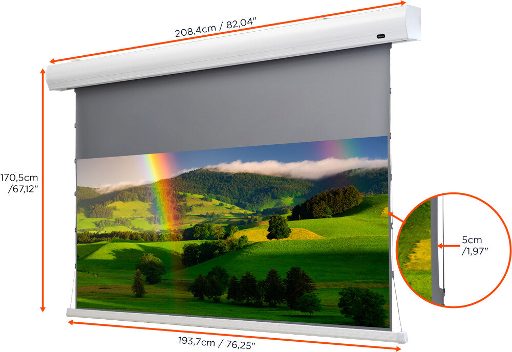 80" Celexon homecinema high contrast screen tension 177 x 99 cm 80" - dynamic slate alr (NON UST) 16:9