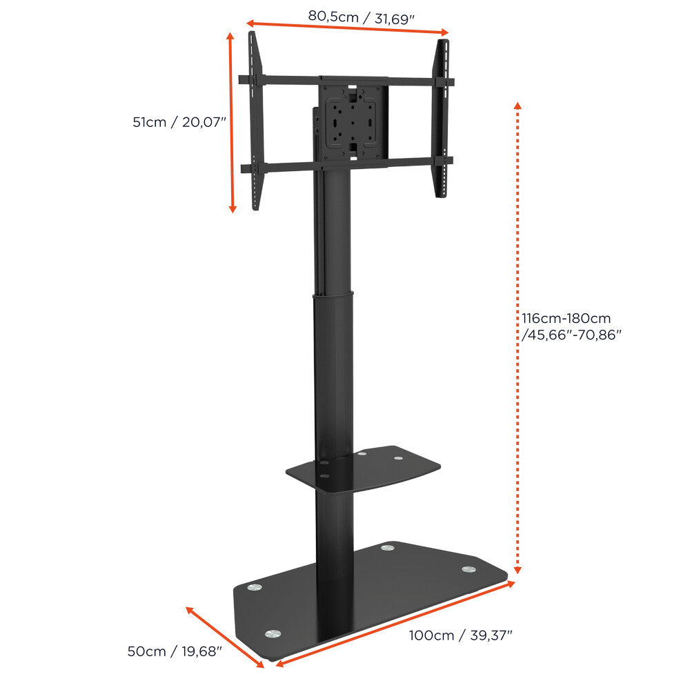 Celexon professional height-adjustable display trolley adjust-3270mp portrait