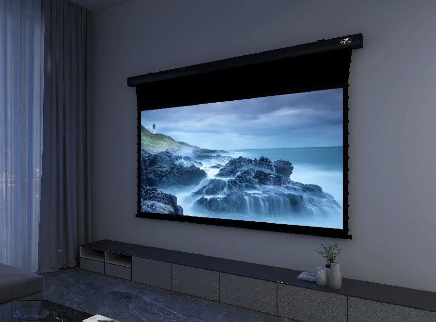 VIVIDSTORM White Cinema Slimline Motorized Tension Projector Screen