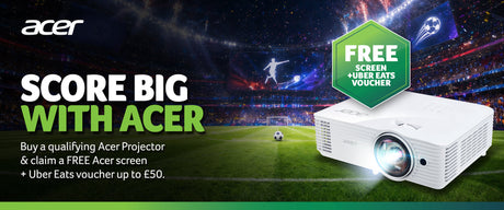 Score Big with Acer: FREE Projection Screen + Uber Eats Voucher with Every Qualifying Acer Projector