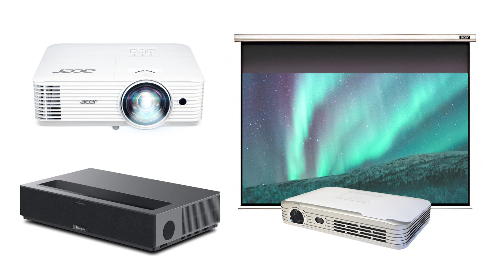 Acer Projector, Formovie Theater UST Projector, Acer 90" Manual Screen