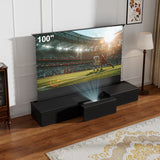 100-120" Shore Black Motorized Laser TV Flat Pack Cabinet