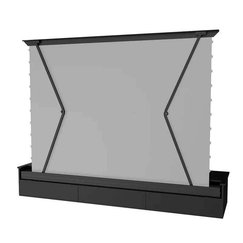 100-120" Shore Black Motorized Laser TV Flat Pack Cabinet
