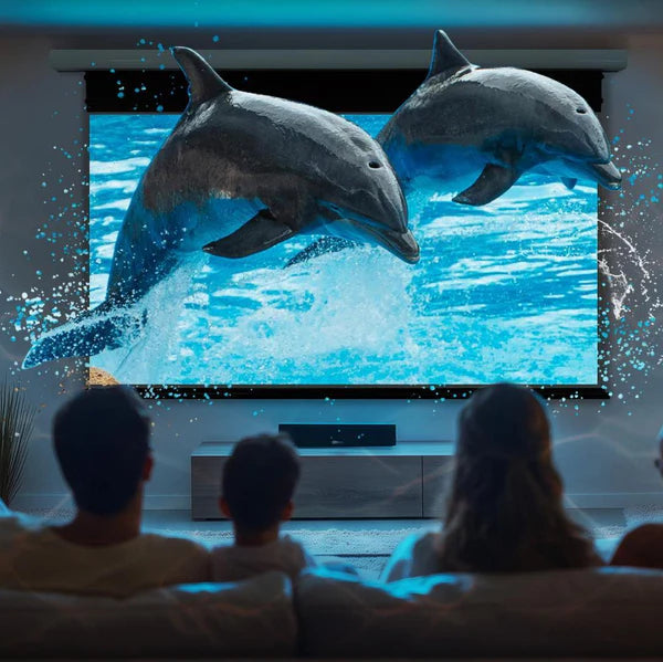 100" - 120" NothingProjector Black Series Slimline Motorized Tension Drop Down ALR Projector Screen (UST)