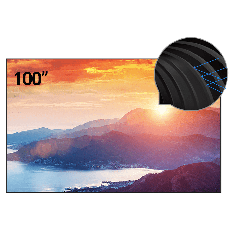 100" CHIQ S100FS Fresnel Ambient Light Rejection Fixed Frame UST Projection Screen (UST)