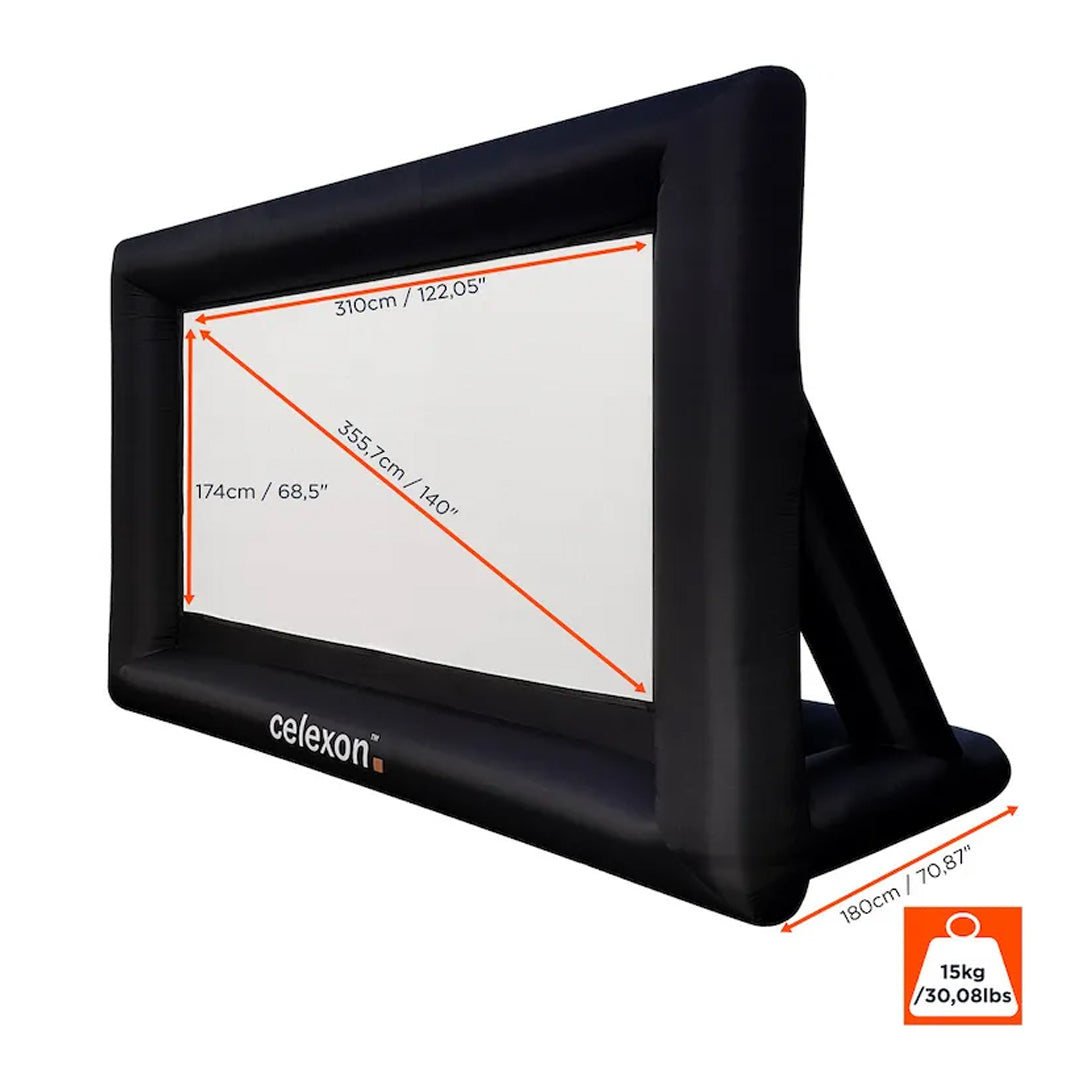 Pantalla inflable para exteriores Celexon INF200 de 140" con formato 16:9