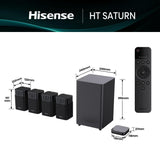 Hisense HT SATURN 4.1.2 CH Soundbar, 720W Dolby Atmos