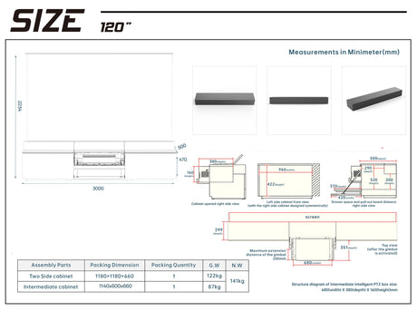 MPC500R 120 inch dimension drawing