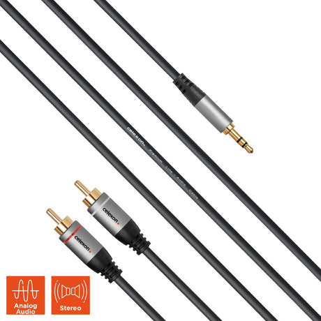 celexon 2x cinch to 3.5mm stereo jack audio cable - Professional Line