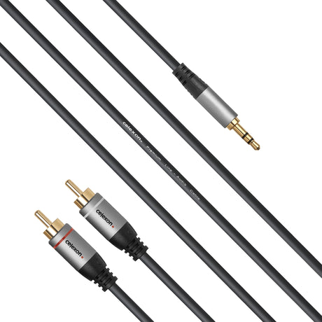 celexon 2x cinch to 3.5mm stereo jack audio cable - Professional Line