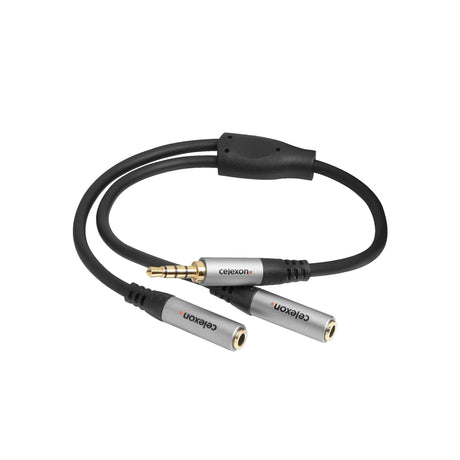 celexon 3.5mm stereo jack to 2x 3.5mm stereo jack M/F audio adapter - Professional Line