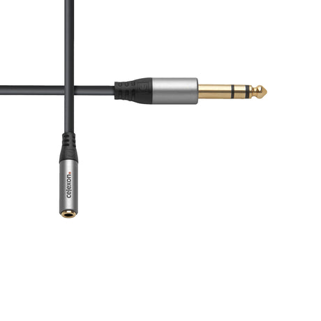 celexon 6.3mm stereo jack to 3.5mm stereo jack M/F audio adapter - Professional Line